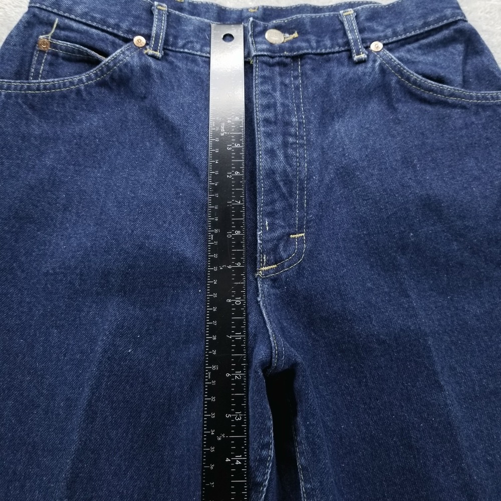 VTG Lee Jeans Womens 14 Blue Straight High Rise Made in USA Union 80s Talon - Picture 9 of 11